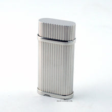 Load image into Gallery viewer, Cartier Platinum Plated Pinstripe C Decor Lighter