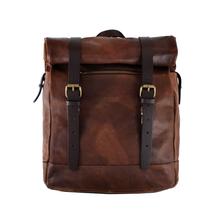 Load image into Gallery viewer, ITALIAN LEATHER ROLL-TOP BACKPACK