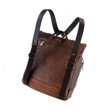 Load image into Gallery viewer, ITALIAN LEATHER ROLL-TOP BACKPACK