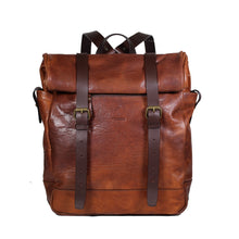 Load image into Gallery viewer, ITALIAN LEATHER ROLL-TOP BACKPACK