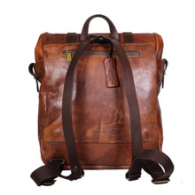 Load image into Gallery viewer, ITALIAN LEATHER ROLL-TOP BACKPACK