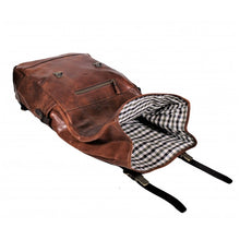 Load image into Gallery viewer, ITALIAN LEATHER ROLL-TOP BACKPACK