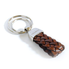Load image into Gallery viewer, Italian Leather Woven Key Fob