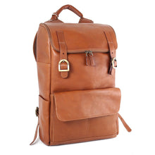 Load image into Gallery viewer, Dorado Colombian Leather Laptop Rucksack
Front Angled View
Dimensions:   16.5 x 13 x 5"