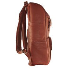 Load image into Gallery viewer, Colombian Leather Laptop Rucksack Side View 2
