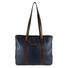 Load image into Gallery viewer, Colombian Bags Navy Leather Shopping Tote