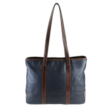 Load image into Gallery viewer, Colombian Bags Navy Leather Shopping Tote