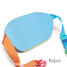 Load image into Gallery viewer, Back panel view of the Kapai hip pack with the strap unclipped.