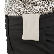 Load image into Gallery viewer, The tan clip stash attached to a pant's waistband.