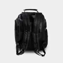 Load image into Gallery viewer, DayTrekr Deluxe Backpack in Black Leather Back