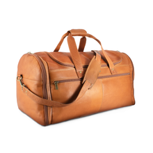 Load image into Gallery viewer, DayTrekr Leather Deluxe Duffel - Angle with Strap
