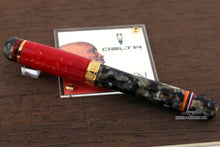 Load image into Gallery viewer, Back view of the fountain pen with the cap on. Set on top of the presentation box lid.