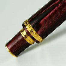 Load image into Gallery viewer, Delta Limited Edition Celluloid Papilon Ruby Red  Fountain Pen #11/100 (M Nib)