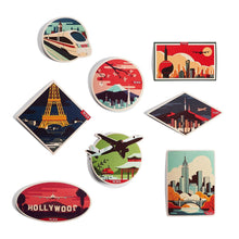 Load image into Gallery viewer, Vintage Destination set of eight Stickers