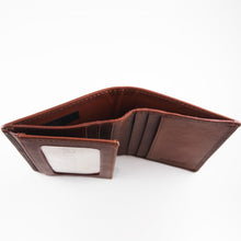 Load image into Gallery viewer, Top view of the wallet featuring the bill compartment.