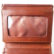 Load image into Gallery viewer, Interior close up to the wallet's windowed ID slot.