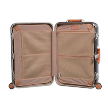 Load image into Gallery viewer, Interior view of the suitcase. It features two panel dividers with zipper-closing pockets.