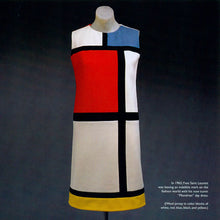 Load image into Gallery viewer, In 1965, Yves Saint Laurent was leaving an indelible mark on the fashion world with his now iconic "Mondrian" day dress. (Wool jersey in color blocks of white, red, blue, black, and yellow.)