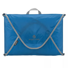 Load image into Gallery viewer, Front view of the blue packing folder with gray accents on a white background.