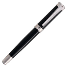 Load image into Gallery viewer, Front view of the black fountain pen with the cap on.
