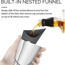 Load image into Gallery viewer, Final Touch Aero Flask Description: "BUILT-IN NESTED FUNNEL: Simply slide off the nested silicone funnel from the bottom of the flas, then remove cap and place funnel on top to fill without any mess."