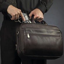 Load image into Gallery viewer, GTM Espresso Brown Leather Men's Concealed Carry Briefcase