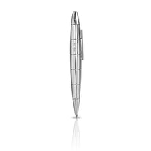 Load image into Gallery viewer, Side view of the polished chrome Nobile ballpoint pen.