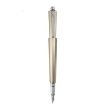 Load image into Gallery viewer, Front view of the Ivory fountain pen with the cap posted.