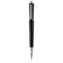 Load image into Gallery viewer, Front view of the black Moka fountain pen with the cap posted.