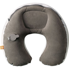 Load image into Gallery viewer, bottom view of the travel pillow, filled with air.