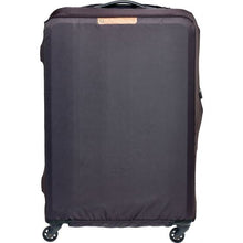 Load image into Gallery viewer, Front view of the slip on Luggage Cover in Black, fitted on a suitcase