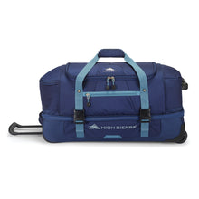Load image into Gallery viewer, Side panel view of the navy blue bag.
