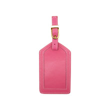 Load image into Gallery viewer, Front view of the pink luggage tag.