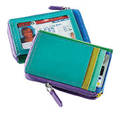 Load image into Gallery viewer, Two multicolored wallets on a white background.