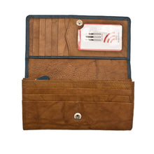 Load image into Gallery viewer, ILI New York Large Flap Over Wallet with RFID Blocking Lining