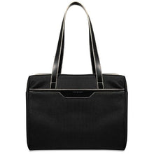 Load image into Gallery viewer, Front panel view of the black briefcase.