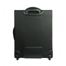 Load image into Gallery viewer, Back panel view of the black suitcase.