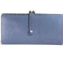 Load image into Gallery viewer, Front view of the blue wallet.