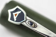 Load image into Gallery viewer, Close up to the silver clip. Some patina is visible.