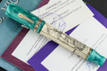 Load image into Gallery viewer, Front view of the fountain pen on top of the certificates.