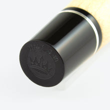 Load image into Gallery viewer, Angled close up to the bottom of the pen, featuring an engraved Krone logo, theh word Italy, and edition number.