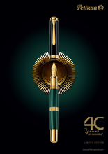Load image into Gallery viewer, Pelikan Limited Edition M800 40 Years of Souveran Fountain Pen Uncapped Poster