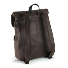 Load image into Gallery viewer, Leather Backpack Back angled view
