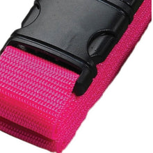 Load image into Gallery viewer, Close up to the neon pink luggage strap.