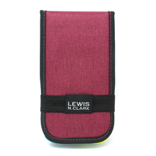 Load image into Gallery viewer, Front view of the burgundy pill organizer.