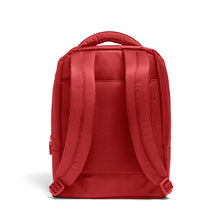Load image into Gallery viewer, Back panel view of the red backpack.
