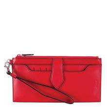Load image into Gallery viewer, Front view of the red wallet.