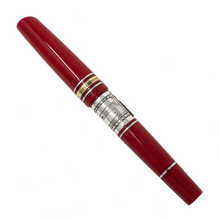 Load image into Gallery viewer, Back view of the red rollerball pen with the cap on.
