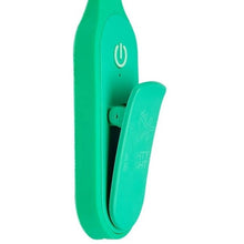 Load image into Gallery viewer, Close up to the clip on the green book light.