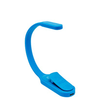 Load image into Gallery viewer, Angled front view of the blue book light.
